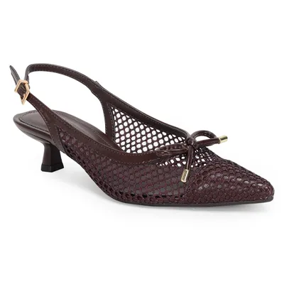 Slingback Tela Com Laço 4cm