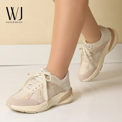 Tenis Recorte Tela Mesh Detalhe Borracha