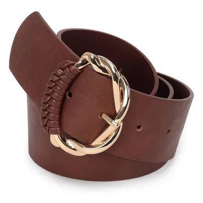 Cinto Feminino Com Fivela Arredondada E Detalhe Trancado 4,5cm