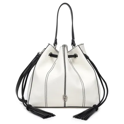 Bolsa Saco Grande Bicolor Com Recortes
