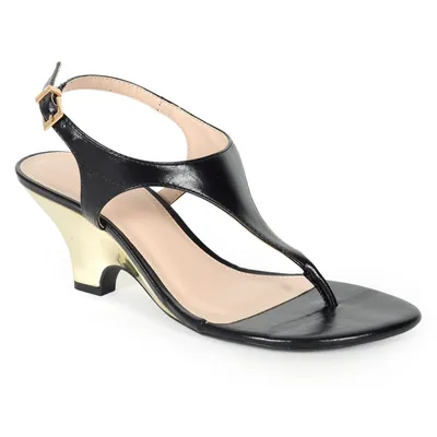 Sandalia Media Dedo Salto Cromado 6,5cm
