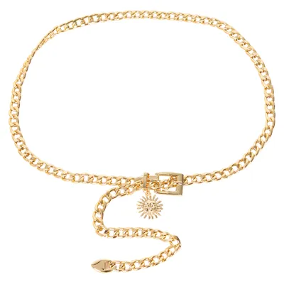 Cinto Feminino Metal Corrente Com Fivela 1cm