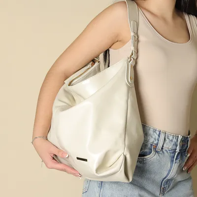 Bolsa Hobo Couro Grande Costura